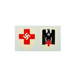 WW2 German Helmet Decals - Red Cross