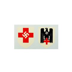 WW2 German Helmet Decals - Red Cross