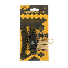 Paracord Survival Kit with Kevlar Saw - Olive Green