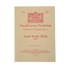 WW2 British Small Arms Gun Training Pamphlet - Anti Tank Rifle 1937