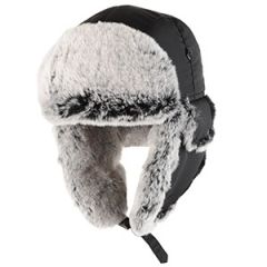 Taslan Ushanka Trapper Hat - Black