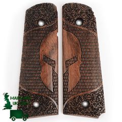 US Engraved Wooden Colt Grips - Sparta