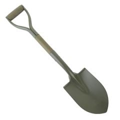 US WW2 Style Jeep Shovel with Wooden Handle - Olive Drab