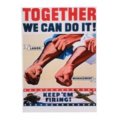 WW2 American Labor Management Propaganda Poster