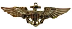 Front of gold coloured US Naval Aviators Wings