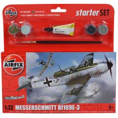 Airfix Messerschmitt Bf109E Starter Set Model Kit - 1:72 Scale