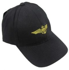 Black US Navy Pilot Wings Baseball Cap