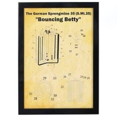 German Bouncing Betty Mine Framed Blueprint - Type 2 Thumbnail