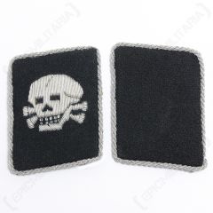 WW2 German Totenkopf Officers Collar Tabs
