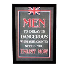 WW1 British Men to Delay is Dangerous Framed Print