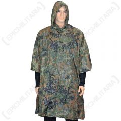 Flecktarn Camo Rip Stop Poncho