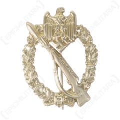 WW2 German Nickel Infantry Assault Badge - Stamped