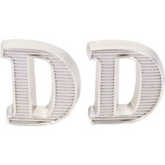 WW2 German D "Deutschland" Metal Shoulder Cypher Pair - Silver