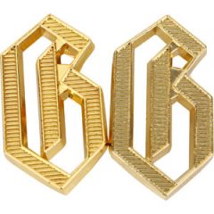 WW2 German G "Germania" Metal Shoulder Cypher Pair - Gold