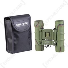 10 x 25 Foldable Binoculars with Case - Green Camo