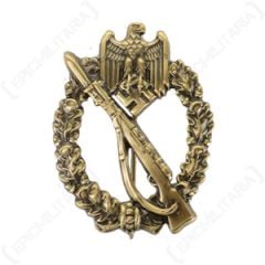 WW2 German Brass Infantry Assault Badge - Stamped