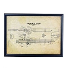 US Lewis Machine Gun Framed Blueprint Thumbnail