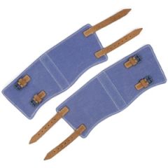 Luftwaffe LIGHT Blue & Brown Leather Gaiters Thumbnail