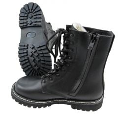 Lined German Pilots Style Boots with Side Zip