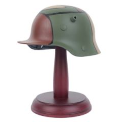 Miniature German M16 Helmet with Stand - 3 Colour Camo Thumbnail