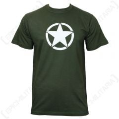 Green US Military Star T-Shirt