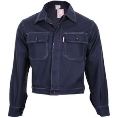 Original Italian Short Work Jacket - Blue with White Stitching