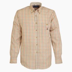 Percussion Checked Shirt - Maroon and Orange - Thumbnail