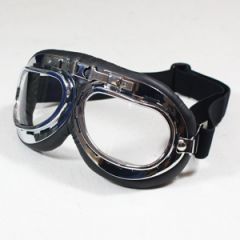 RAF Style Pilot Goggles - Chrome - Thumbnail