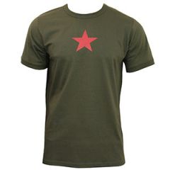 Olive Green Soviet Red Star T-Shirt Thumbnail
