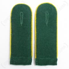 WW2 German Cavalry EM Shoulder Boards Bottle Green (Gold Yellow piped)