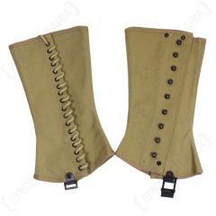 Pair of khaki coloured M1938 Canvas gaiter-style leggings