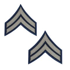 Pair of Corporal 1942-1948 Rank Badges - Khaki on Blue