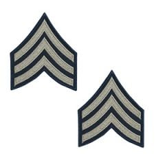 Dark blue Sergeant Rank Badge with silver detail
