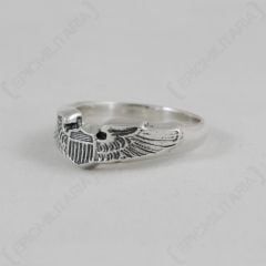WWII US Pilot Silver Ring facing left
