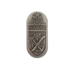 WW2 German Narvik Shield - Silver