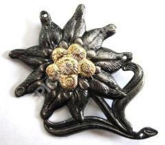 Metal Edelweiss Cap Badge