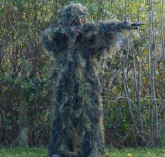 Anti-Fire Woodland Camo 4-Piece Ghillie Suit