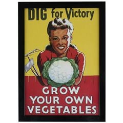 WW2 British Dig For Victory - Grow Your Own Vegetables Framed Print