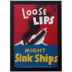 WW2 American Loose Lips Might Sink Ships Framed Print