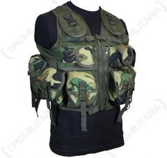 9 Pocket Woodland Camo Tactical Vest