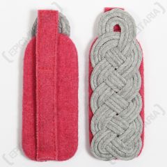 WW2 German Senior Officer Shoulder Boards - Panzer Pink Piped