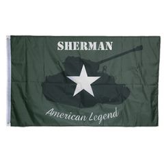 WW2 Themed Flag - US Sherman Tank