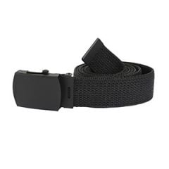 US Style 30mm Cotton Belt with Black Buckle - Black