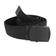 US Style 38mm Cotton Belt with Black Buckle - Black