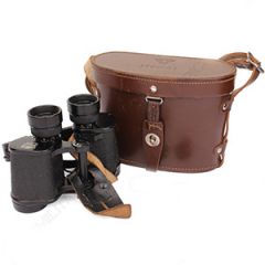 Swedish Army WW2 Binoculars with Leather Case
