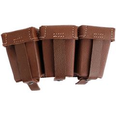 WW1 German Mauser 98 Brown Leather Ammo Pouches - Incorrect Stamp