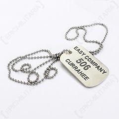 Band of Brothers Dog Tag - Engraved Easy Company 506 Currahee - Front