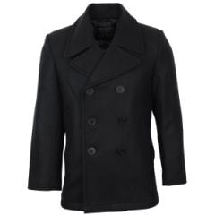 US Navy Pea Coat - Black - Thumbnail showing the front of the jacket.