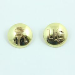 US ROTC and Monogram Collar Discs - Gold - Thumbnail