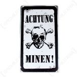 Vintage Achtung Minen Sign